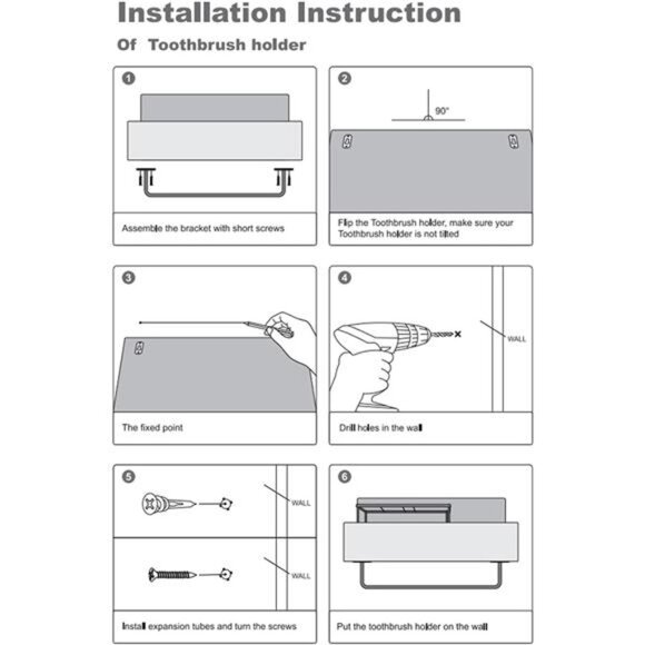 Wall Mounted Toothbrush Holder Wooden Bathroom Organizer Towel Rack Toothpaste - Picture 6 of 8